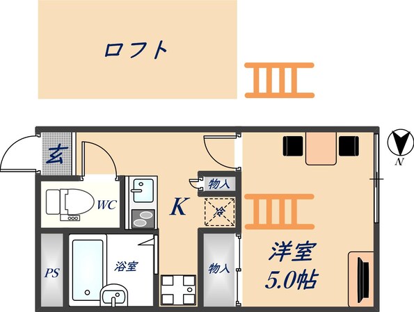 瓢箪山駅 徒歩5分 1階の物件間取画像